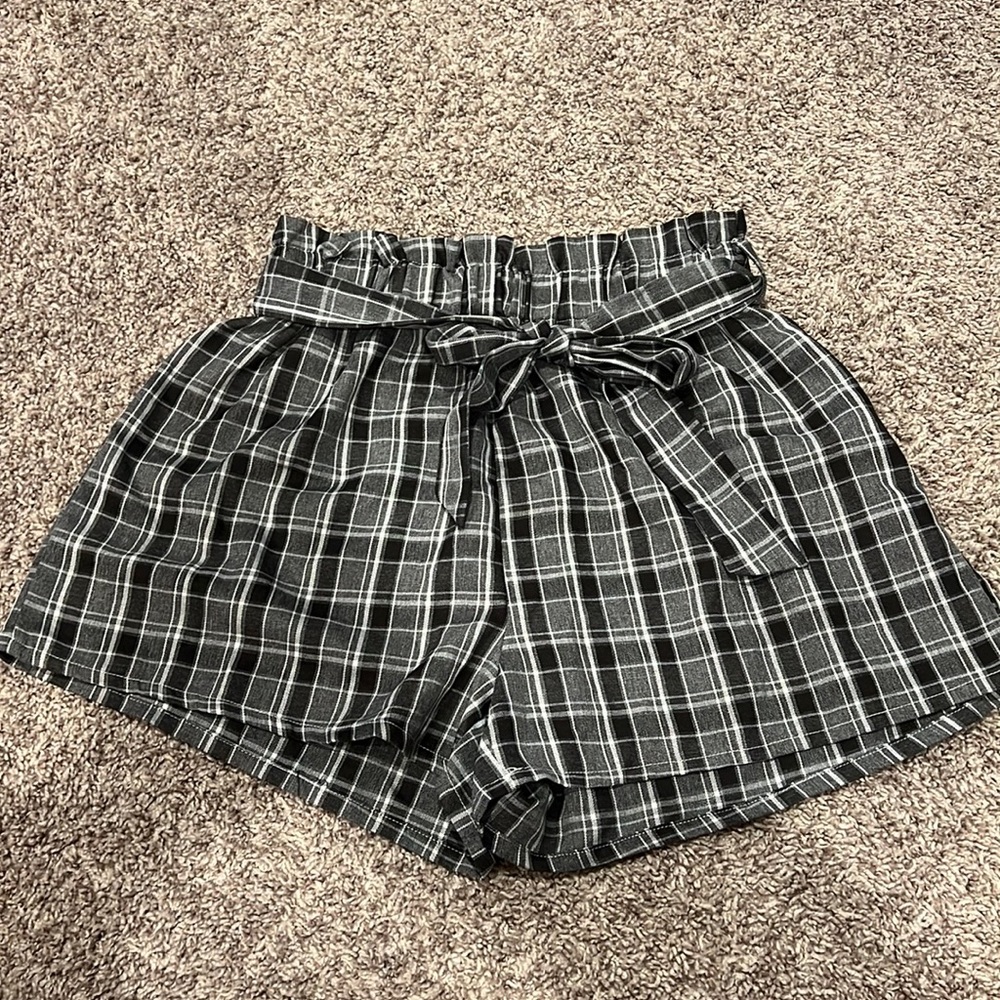 Shein plad dress shorts